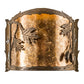 Meyda Lighting Oak Leaf & Acorn 12" Antique Copper Wall Sconce With Amber Mica & Silver Mica Shade Glass