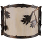 Meyda Lighting Oak Leaf & Acorn 12" Dark Burnished Antique Copper Wall Sconce With Creme Carrare Idalight Shade Glass