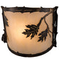 Meyda Lighting Oak Leaf & Acorn 12" Dark Burnished Antique Copper Wall Sconce With Creme Carrare Idalight Shade Glass