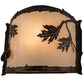 Meyda Lighting Oak Leaf & Acorn 12" Dark Burnished Antique Copper Wall Sconce With Creme Carrare Idalight Shade Glass