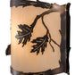 Meyda Lighting Oak Leaf & Acorn 12" Dark Burnished Antique Copper Wall Sconce With Creme Carrare Idalight Shade Glass