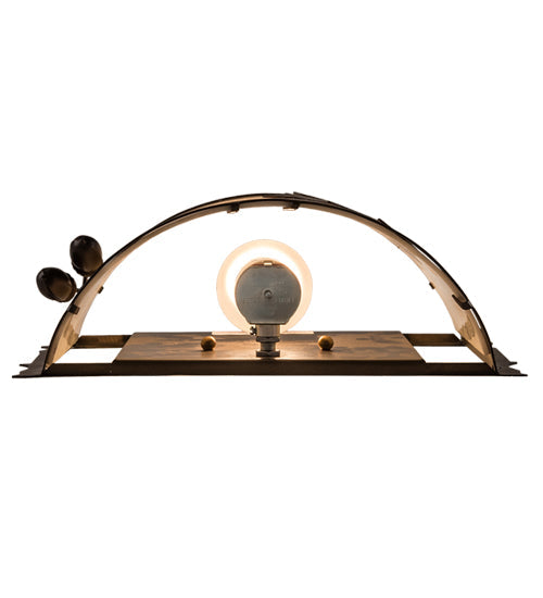 Meyda Lighting Oak Leaf & Acorn 12" Dark Burnished Antique Copper Wall Sconce With Creme Carrare Idalight Shade Glass