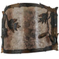 Meyda Lighting Oak Leaf & Acorn 12" Dark Burnished Antique Copper Wall Sconce With Silver Mica Shade Glass