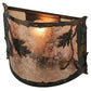 Meyda Lighting Oak Leaf & Acorn 12" Dark Burnished Antique Copper Wall Sconce With Silver Mica Shade Glass