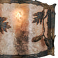 Meyda Lighting Oak Leaf & Acorn 12" Dark Burnished Antique Copper Wall Sconce With Silver Mica Shade Glass