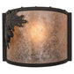 Meyda Lighting Oak Leaf & Acorn 12" Oil Rubbed Bronze Wall Sconce With Silver Mica Shade Glass