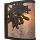 Meyda Lighting Oak Leaf & Acorn 12" Oil Rubbed Bronze Wall Sconce With Silver Mica Shade Glass