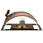 Meyda Lighting Oak Leaf & Acorn 12" Oil Rubbed Bronze Wall Sconce With Silver Mica Shade Glass