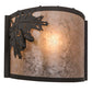 Meyda Lighting Oak Leaf & Acorn 12" Oil Rubbed Bronze Wall Sconce With Silver Mica Shade Glass