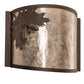 Meyda Lighting Oak Leaf & Acorn 12" Rust Wall Sconce With Silver Mica Shade Glass