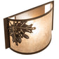 Meyda Lighting Oak Leaf & Acorn 12" Rust Wall Sconce With Silver Mica Shade Glass