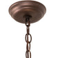 Meyda Lighting Oak Leaf & Acorn 13" 3-Light Mahogany Bronze Pendant Light With Brown & Beige Shade Glass