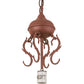 Meyda Lighting Oak Leaf & Acorn 15" Rust Pendant Light With Amber & Brown Shade Glass