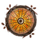Meyda Lighting Oak Leaf & Acorn 15" Rust Pendant Light With Amber & Brown Shade Glass
