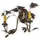 Meyda Lighting Oak Leaf & Acorn 16" 2-Light Dark Burnished Antique Copper Wall Sconce With Ivory Faux Candlelight