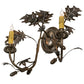 Meyda Lighting Oak Leaf & Acorn 16" 2-Light Dark Burnished Antique Copper Wall Sconce With Ivory Faux Candlelight