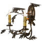 Meyda Lighting Oak Leaf & Acorn 16" 2-Light Dark Burnished Antique Copper Wall Sconce With Ivory Faux Candlelight