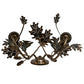 Meyda Lighting Oak Leaf & Acorn 16" 2-Light Dark Burnished Antique Copper Wall Sconce With Ivory Faux Candlelight