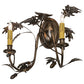 Meyda Lighting Oak Leaf & Acorn 16" 2-Light Dark Burnished Antique Copper Wall Sconce With Ivory Faux Candlelight