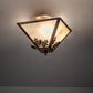 Meyda Lighting Oak Leaf & Acorn 16" 3-Light Light Burnished Antique Copper Flush Mount Light With Beige Opal Shade Glass