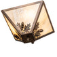 Meyda Lighting Oak Leaf & Acorn 16" 3-Light Light Burnished Antique Copper Flush Mount Light With Beige Opal Shade Glass
