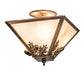 Meyda Lighting Oak Leaf & Acorn 16" 3-Light Light Burnished Antique Copper Flush Mount Light With Beige Opal Shade Glass
