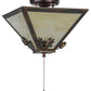 Meyda Lighting Oak Leaf & Acorn 16" 3-Light Mahogany Bronze Flush Mount Light With Beige Art Shade Glass