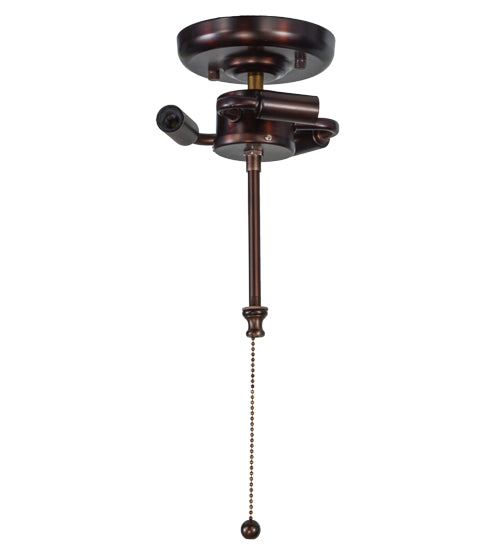Meyda Lighting Oak Leaf & Acorn 16" 3-Light Mahogany Bronze Flush Mount Light With Beige Art Shade Glass