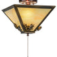 Meyda Lighting Oak Leaf & Acorn 16" 3-Light Mahogany Bronze Flush Mount Light With Beige Art Shade Glass