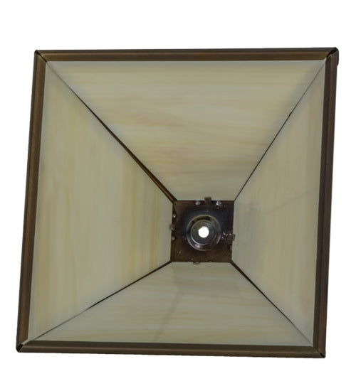 Meyda Lighting Oak Leaf & Acorn 16" Light Burnished Antique Copper Frame With Beige Art Shade Glass