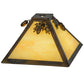 Meyda Lighting Oak Leaf & Acorn 16" Light Burnished Antique Copper Frame With Beige Art Shade Glass