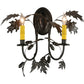 Meyda Lighting Oak Leaf & Acorn 18" 2-Light Timeless Bronze Wall Sconce With Ivory Faux Candlelight
