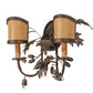 Meyda Lighting Oak Leaf & Acorn 18" 2-Light Tyler Bronze Wall Sconce With Tawnyrock Idalight Shade Glass