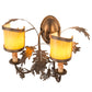 Meyda Lighting Oak Leaf & Acorn 18" 2-Light Tyler Bronze Wall Sconce With Tawnyrock Idalight Shade Glass