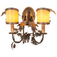 Meyda Lighting Oak Leaf & Acorn 18" 2-Light Tyler Bronze Wall Sconce With Tawnyrock Idalight Shade Glass