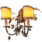 Meyda Lighting Oak Leaf & Acorn 18" 2-Light Tyler Bronze Wall Sconce With Tawnyrock Idalight Shade Glass