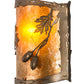 Meyda Lighting Oak Leaf & Acorn 184030 12" Antique Copper Wall Sconce With Amber Mica & Silver Mica Shade Glass