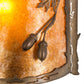 Meyda Lighting Oak Leaf & Acorn 184030 12" Antique Copper Wall Sconce With Amber Mica & Silver Mica Shade Glass
