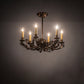 Meyda Lighting Oak Leaf & Acorn 19" 6-Light Antique Copper Chandelier With Amber Faux Candlelight