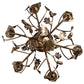 Meyda Lighting Oak Leaf & Acorn 19" 6-Light Antique Copper Chandelier With Amber Faux Candlelight