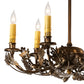 Meyda Lighting Oak Leaf & Acorn 19" 6-Light Antique Copper Chandelier With Amber Faux Candlelight