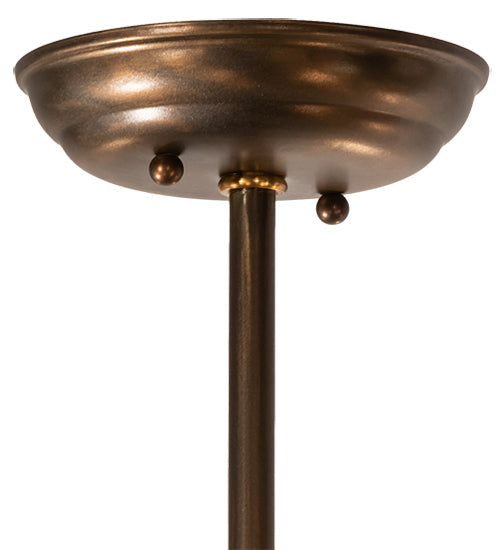 Meyda Lighting Oak Leaf & Acorn 19" 6-Light Antique Copper Chandelier With Amber Faux Candlelight