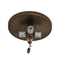 Meyda Lighting Oak Leaf & Acorn 20" 4-Light Antique Copper Flush Mount Light With Silver Mica Shade Glass