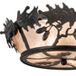 Meyda Lighting Oak Leaf & Acorn 20" 4-Light Textured Black Flush Mount Light With Silver Mica Shade Glass