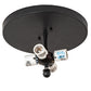 Meyda Lighting Oak Leaf & Acorn 20" 4-Light Textured Black Flush Mount Light With Silver Mica Shade Glass
