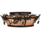 Meyda Lighting Oak Leaf & Acorn 20" 4-Light Timeless Bronze Flush Mount Light With Silver Mica Shade Glass