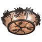 Meyda Lighting Oak Leaf & Acorn 20" 4-Light Timeless Bronze Flush Mount Light With Silver Mica Shade Glass