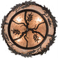 Meyda Lighting Oak Leaf & Acorn 20" 4-Light Timeless Bronze Flush Mount Light With Silver Mica Shade Glass