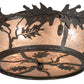 Meyda Lighting Oak Leaf & Acorn 20" 4-Light Timeless Bronze Flush Mount Light With Silver Mica Shade Glass