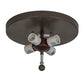 Meyda Lighting Oak Leaf & Acorn 20" 4-Light Timeless Bronze Flush Mount Light With Silver Mica Shade Glass